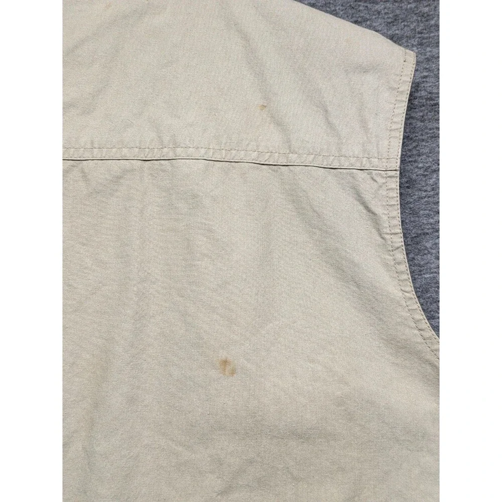 Banana Republic Safari Vest XL Khaki Vintage Utility Fishing Travel Vest W/Hood